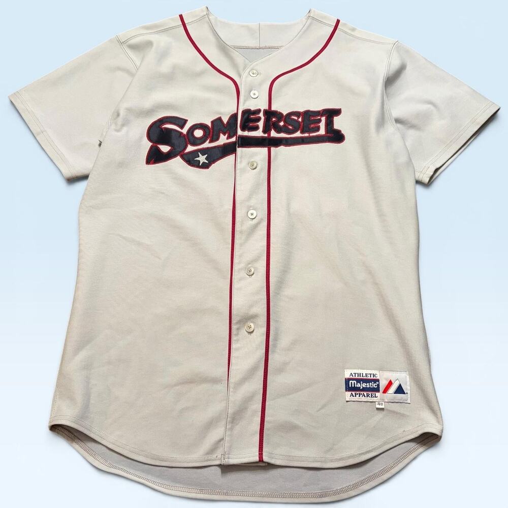 Team Issued Authentic Somerset Patriots #29 MiLB Baseball Jersey Grey XL